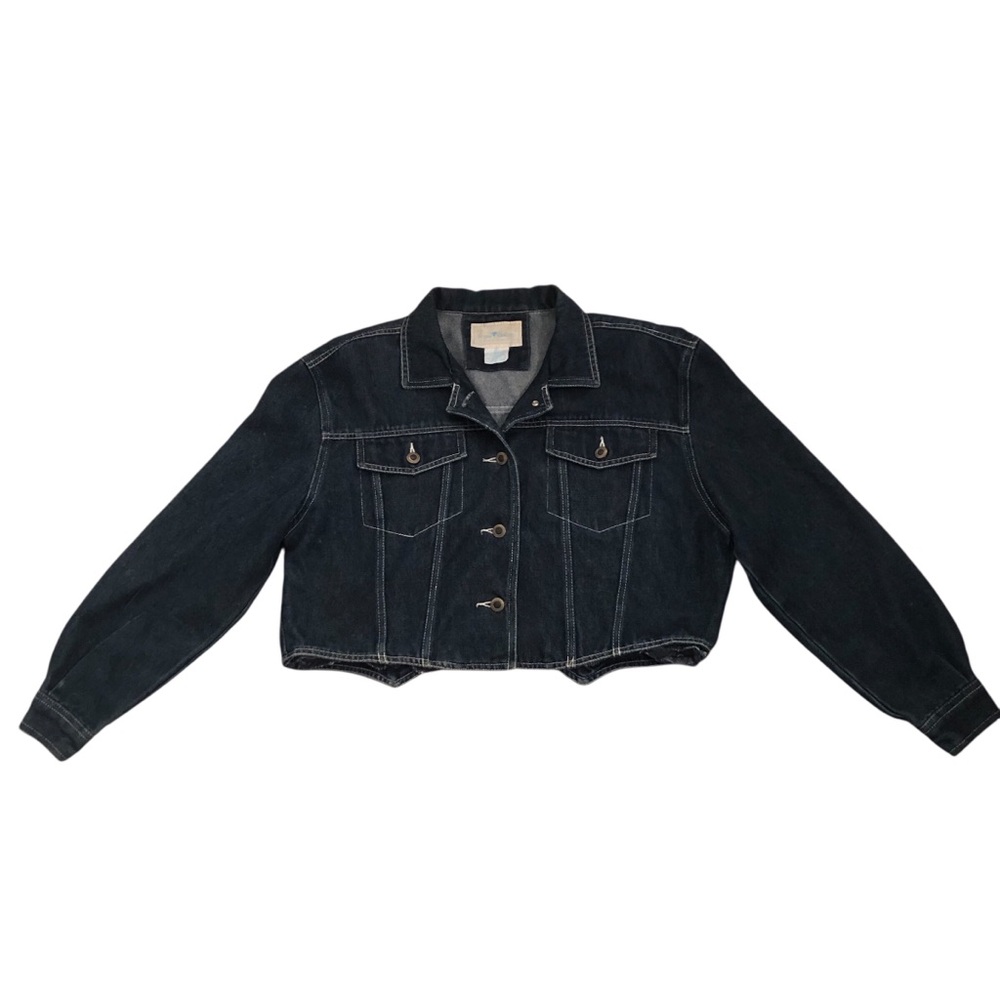 Vintage 70's/80's Sergio Valente Cropped Dark Denim Jacket Size L